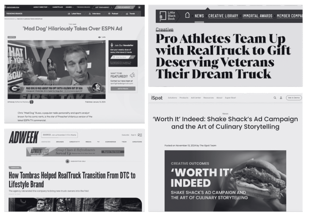 In the press ad age, ad week, linkedin